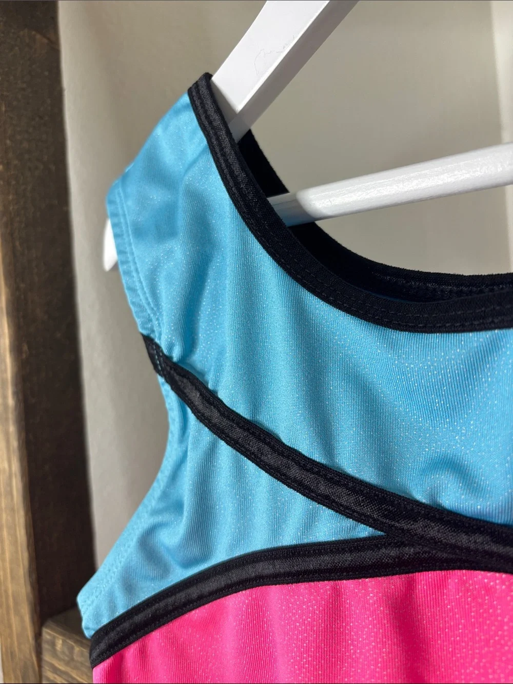 Danskin Pink and Light Blue Dance Gymnastics Cheer Leotard Size L